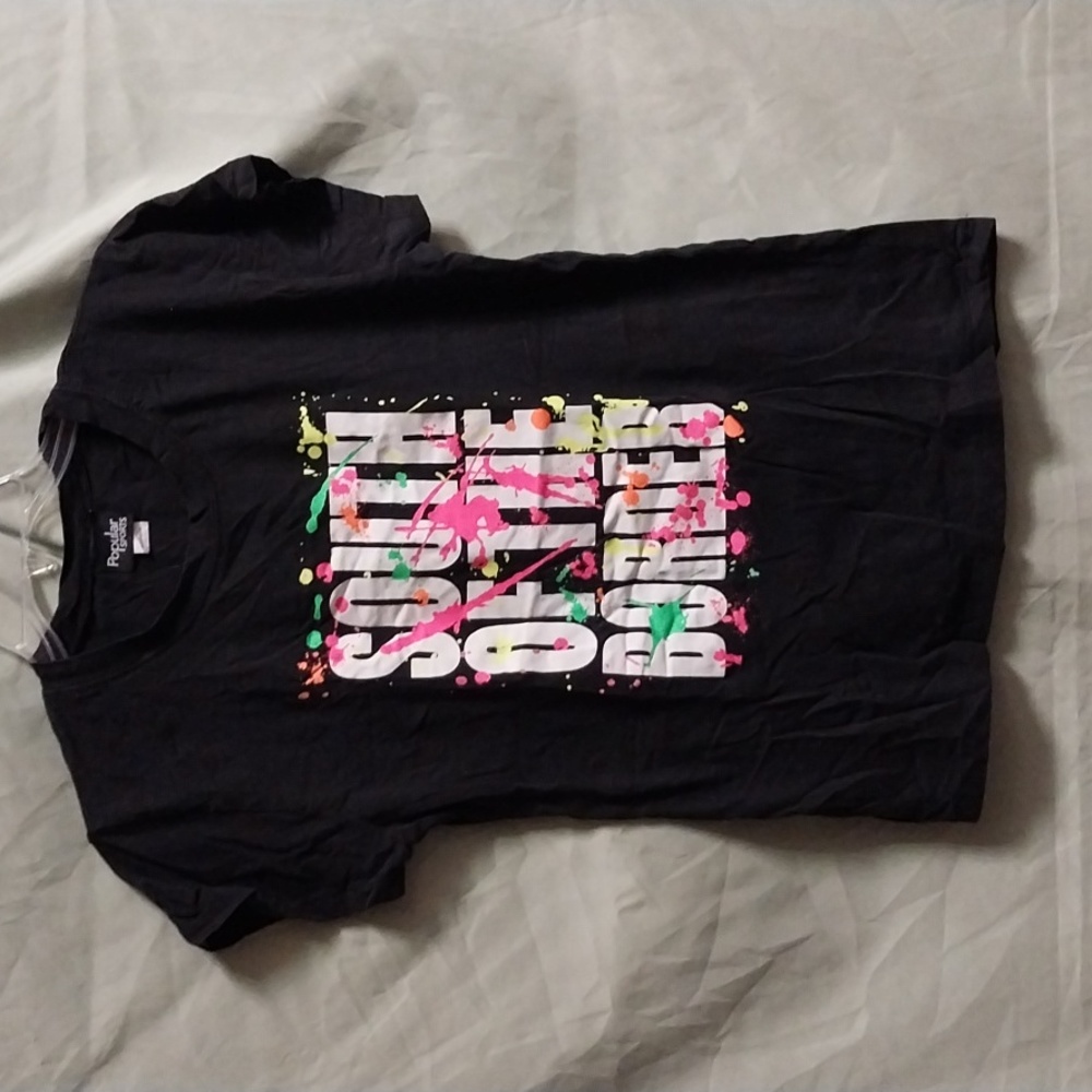Girls Popular Sports black short sleeve tee shirt size XL